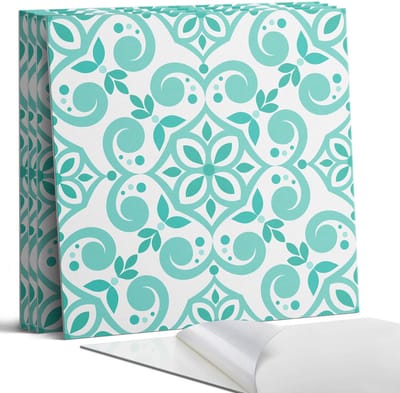 Coloray Wandpanelen Zelfklevend - Stijlvol plantenpatroon Zelfklevende Wandpanelen - 50 cm x 50 cm - Turkoois Wandpaneel PVC - 4 stuks - Mozaïeken Wandpanelen Zelfklevend - Keuken Wandpanelen - Wandpanelen Badkamer