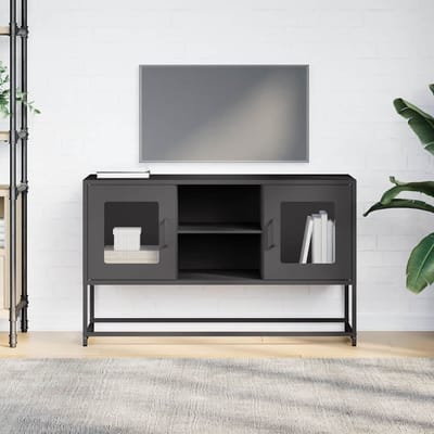 vidaXL Tv-meubel 100,5x39x60,5 cm staal zwart