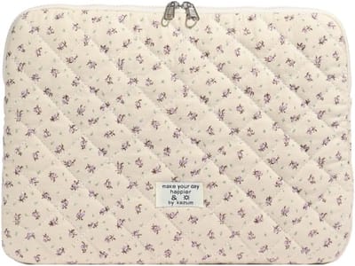 Laptop Draagtas - Notebook Sleeve - Dagelijks Gebruik - Gewatteerde Bescherming - 11-15 Inch - Bloemenprint