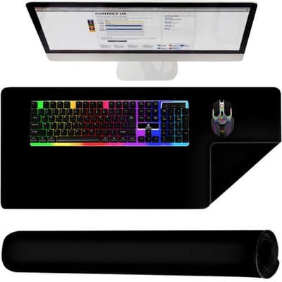 HMWR XL Muismat met ruimte voor toetsenbord - zwart