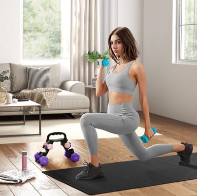 MEUNIQ halterset met 6 halters en opbergrek, 2 x 1 kg, 2 x 3 kg, 2 x 5 kg, hex dumbbells met verstelbare trainingsstandaard, fitness training