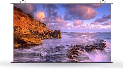 Mobiel Projectiescherm - Oprolbaar Filmscherm - Thuisbioscoop Presentaties - Anti-kreuk Materiaal - 72 inch 4:3 - Wit