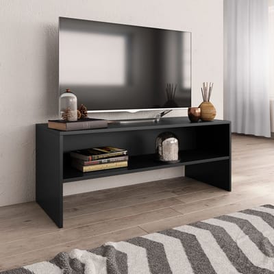 vidaXL - Tv-meubel - 100x40x40 - cm - bewerkt - hout - zwart