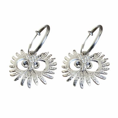 Klem Oorbellen- Uil- Zilverkleurig- geen gaatje- Charme Bijoux