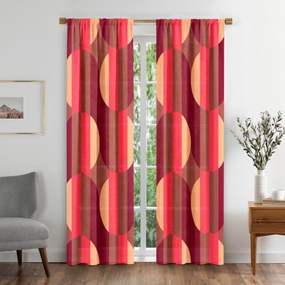 Rideau de fenêtre pièce design occultant style line-art Salon Chambre à coucher Toilettes Salle de préparation alimentaire Portes Armoire de rangement Décor Vecteur Abstrait Géom W50 X H130(CM)X2&Hook