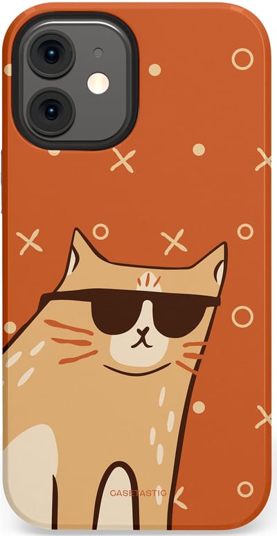 Casetastic Hoesje Geschikt voor Apple iPhone 12 Mini - Stijlvolle Beschermende Duo-layer Case - CoolCat