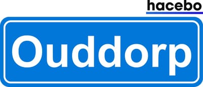 Hacebo - Plaatsnaam Sticker - 29x10 CM - Ouddorp sticker - Verkeersborden sticker - grappige cadeaus - Ouddorp
