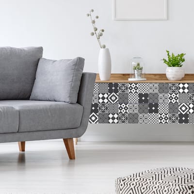 Decoratieve meubelstickers - 24 authentieke Deciana cementtegel meubelstickers - 24 stickers 10x10cm