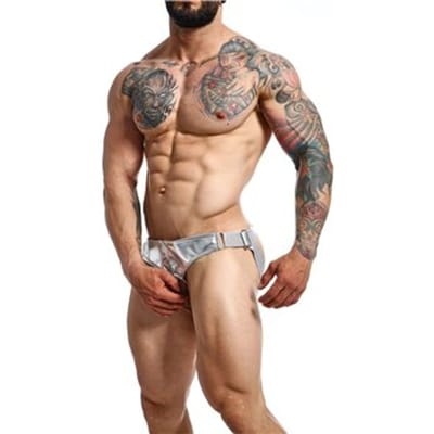 Mob Eroticwear Dngeon Cockring Jockstrap Silver