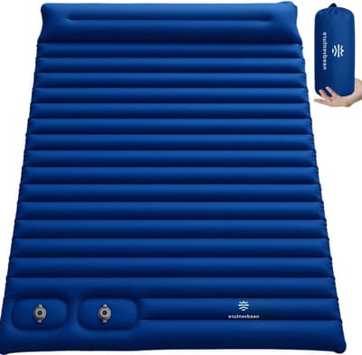Slaapmat Zelfopblazend - Kampeer Matras - Comfortabel Kamperen - Ingebouwde Voetpomp - 10CM Dik - Blauw