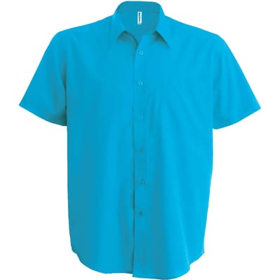 Herenoverhemd 'Ace' korte mouwen merk Kariban Fel Turquoise maat 3XL