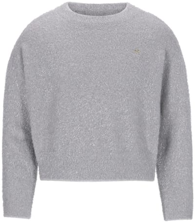 Like Flo - Do Flo girls hairy glittter knit - Silver - Maat 104