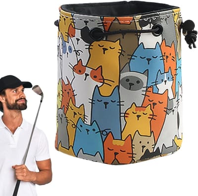 Golf Accessoire Pouch - Golf Ballen Tas - Golf Training - Waterdicht PU Materiaal - 16-18 Ballen - Zwart