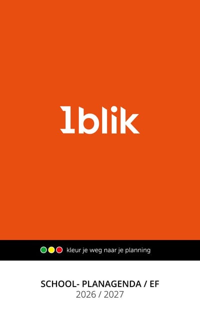 1blik Schoolagenda EF 2026/2027 - Slimme Planagenda (Standaardeditie) voor PO, VMBO, HAVO, VWO, VSO, HBO