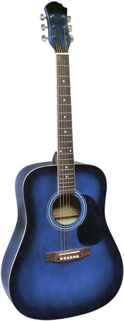 MSA CW185 Blauwe akoestische western/folkgitaar van MSA