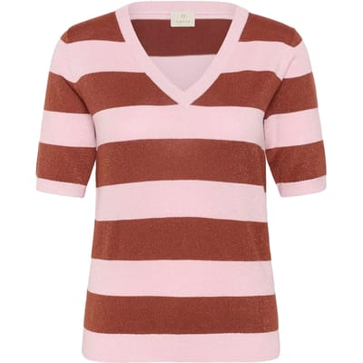 Gestreept V-hals shirt voor vrouwen KAFFE Regina