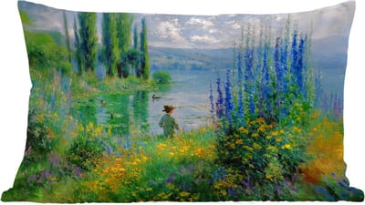 Sierkussens - Kussentjes Woonkamer - 60x40 cm - Bloemen - Meer - Bergen - Groen