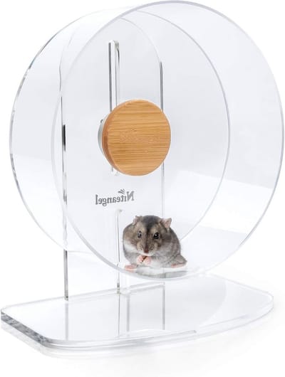 Stil hamster loopwiel met dubbele kogellagers - verstelbare hoogte voor dwerghamsters, muizen en gerbils