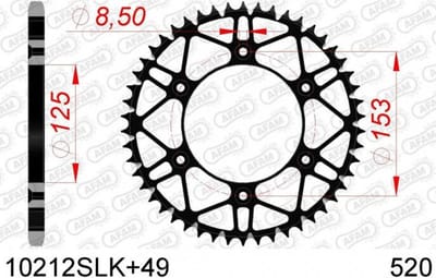 Couronne de transmission Afam pour Moto Honda 250 Cr-F Rx Après 2019 Neuf