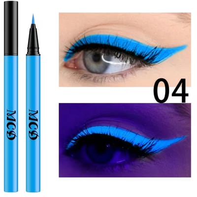 Neonblauwe Fluorescerende Eyeliner – UV Glow Liquid Eyeliner – Langhoudende Festival en Party Make-up