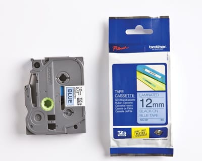 TZ-531 12mm - black on blue - laminated(8m)