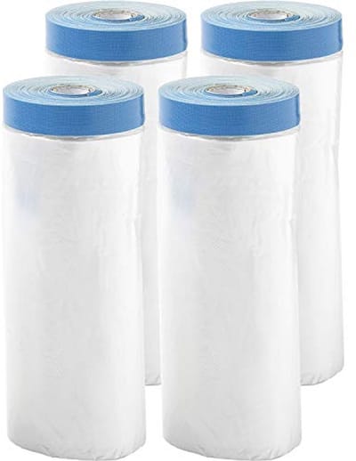 Afdekfolie met Plakband - 4 Stuks - 240 cm x 17 m - UV-Bestendige Schilderfolie