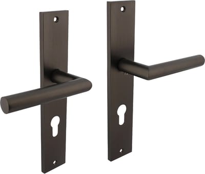 Intersteel Deurkruk Bastian op schild 245x45 mm profielcilindergat 72 mm antracietgrijs
