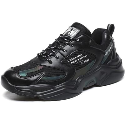 Baskets d'été respirantes en maille pour hommes, résistantes à l'usure, antidérapantes, chaussures de course pour hommes, chaussures de marche lumineuses pour hommes, baskets pour hommes 39 noir