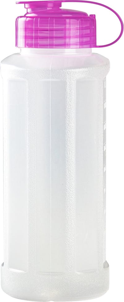 Plasticforte waterfles - 1100 ml - transparant met dop roze - drinkfles - sport - fitness - bidon