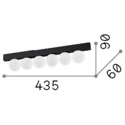IDEAL LUX LED plafondlamp Binomio messing, lengte 44 cm, 6-lamps
