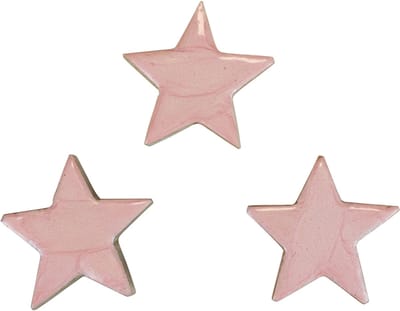 Houten sterrendecoratie sterren kerstdecoratie roze glans Ø5cm 8 st, 8