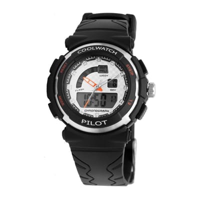 Coolwatch Pilot CW.270 - Kids - Kunststof - 36 mm - Zwart