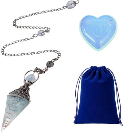 Dailygoods- Kristallen Hanger - Zeshoekige Hanger - Hartvormig Kristal - Sieraden - Sieradendoos - Opbergtas van Flanel - Sieraad