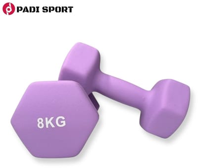 Padisport - Dumbells 8 Kg - Halter - Gewichten Set Halters - Gewichten 8 Kg - Paars - Gewichten - Dumbells - Halters - Gewichtjes 8 Kg