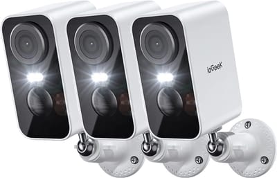 2K Draadloze Beveiligingscamera Buiten met Accu - WiFi IP Camera met Kleuren Nachtzicht, PIR Bewegingsdetectie en App 3pcs