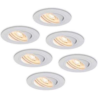 HOFTRONIC - Set van 6 Pittsburg Platte Inbouwspots met Lage inbouwdiepte 35mm - GU10 fitting - 2700K Warm wit - Dimbaar & Kantelbaar - 3.8W 270 Lumen - IP20 voor binnen