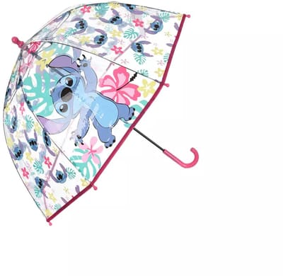 Disney Stitch Kinderparaplu – Doorzichtig met Bloemetjes – 72 cm