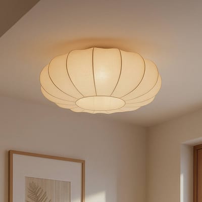 Lindby - plafondlamp - 3lichts - Textiel, metaal - H: 23 cm - E27 - beige
