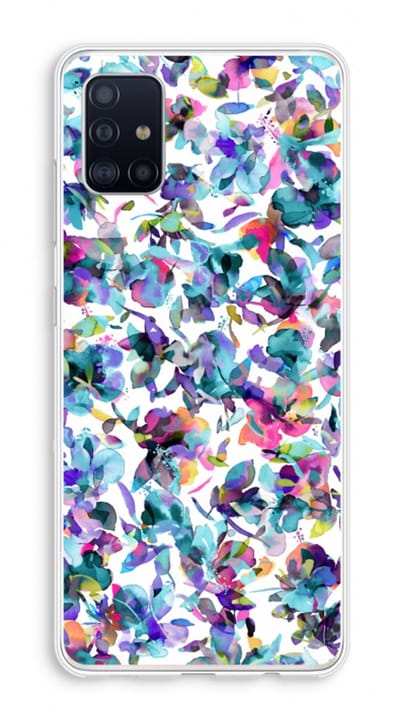 Hoesje geschikt voor Samsung Galaxy A51 4G hoesje - Hibiscus Flowers - Soft Cover Telefoonhoesje - Bescherming aan alle Kanten en Schermrand