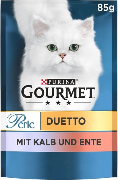 Natte kattenvoer met kalf en eend - 26 verpakkingen van 85 g