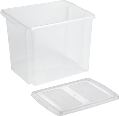 Sunware opslagbox - kunststof - 45 liter - transparant - 45 x 36 x 36 cm - met deksel