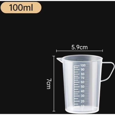 1 STuks Transparante Maatbeker Schaal Plastic Transparante Mengbeker Grote Capaciteit Met Deksel Laboratorium Beker Keuken Bakken white