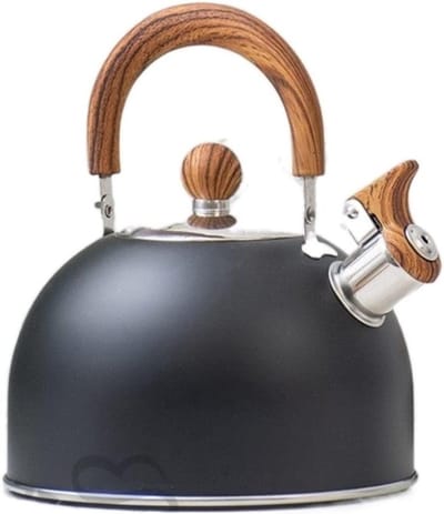 Fluitende waterkoker - Theepot fornuis - Water koken - Roestvrij staal - 2.5 Liter - Zwart