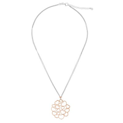 Orphelia 'Maliya' Dames 925 Sterling Zilveren Ketting met Hanger - Zilver/Rozé ZK-7388