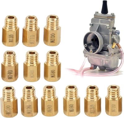 12-delige carburateur jet kit voor Mikuni VM TM TMX, hoge hardheid metaal, geschikt voor TM24-8001, TM32-1, TM38-101, motoronderdelen, carburateurprestaties, tuning accessoires