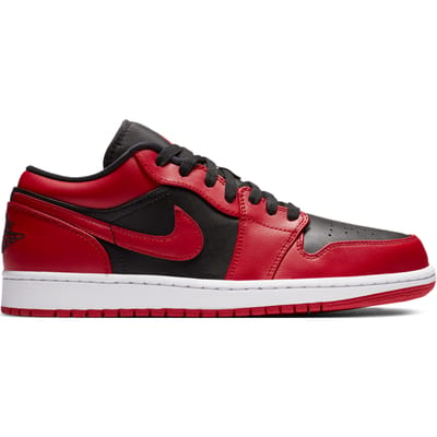 Jordan 1 Low Sneakers Heren - Rood - Maat 41 - Leer