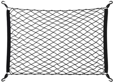 Doodadeals® Elastisch Kofferbak Net – Bagagenet Auto – Zwart Elastisch Net met Haken – 120 x 93 cm