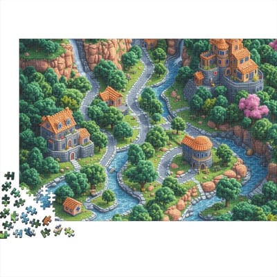 Kunstpuzzel 1000 stukjes - Puzzelspel Educatief - Ontspanning en Plezier - Unieke Vormen - 75 x 50 cm - Stijl 3