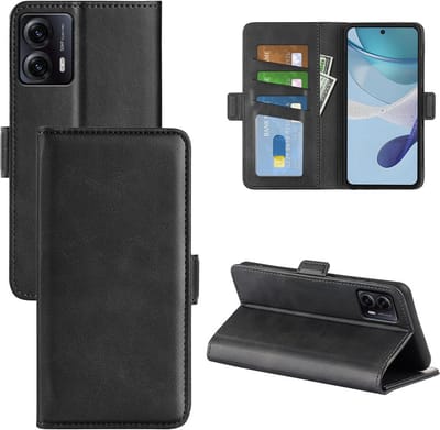 MobyDefend Hoesje - Geschikt voor Motorola Moto G53 - Luxe Wallet Book Case (Sluiting Zijkant) - Zwart