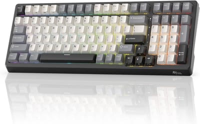Mechanisch Toetsenbord F99 - RGB Verlichting, Draadloos en Bekabeld, Beige Schakelaars